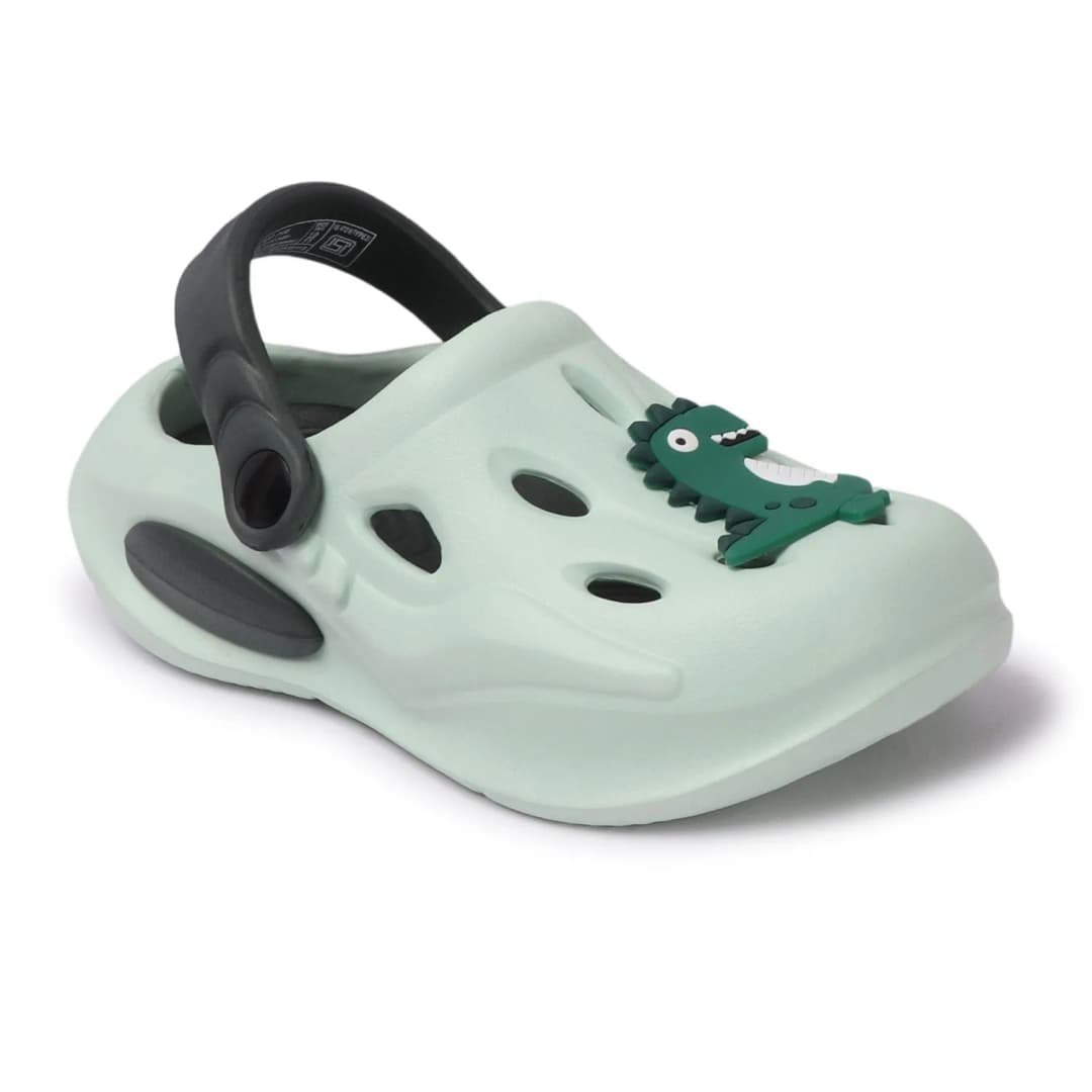 Playminis Kids Green Dinosaur Clogs - Comfortable Fun Footwear on Amazon India