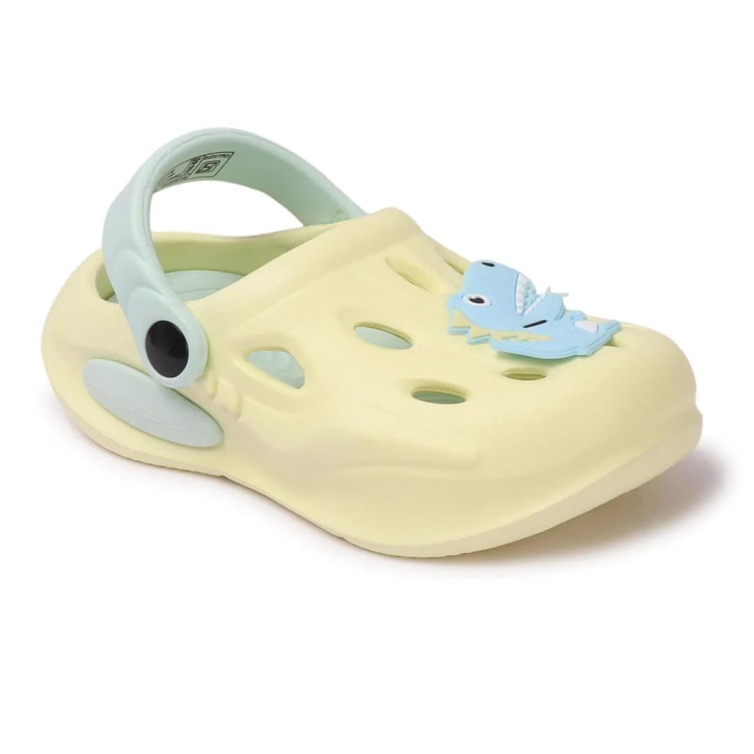 Playminis Kids Lime Dinosaur Clogs - Fun Colorful Footwear on Amazon India
